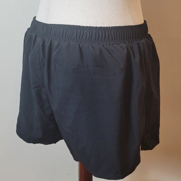 Bal Harbour Swim Shorts Women's 1X black Taslan plus sport gym brief tie pockets - Picture 6 of 16